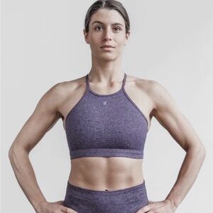 NOBULL Matte Halter Sports Bra in Deep Lavender Heather Size Small